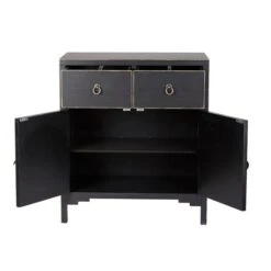 Dunelm Hanna 2 Drawer & 1 Door Chest, Black -The Furniture Store 1000106945 alt02