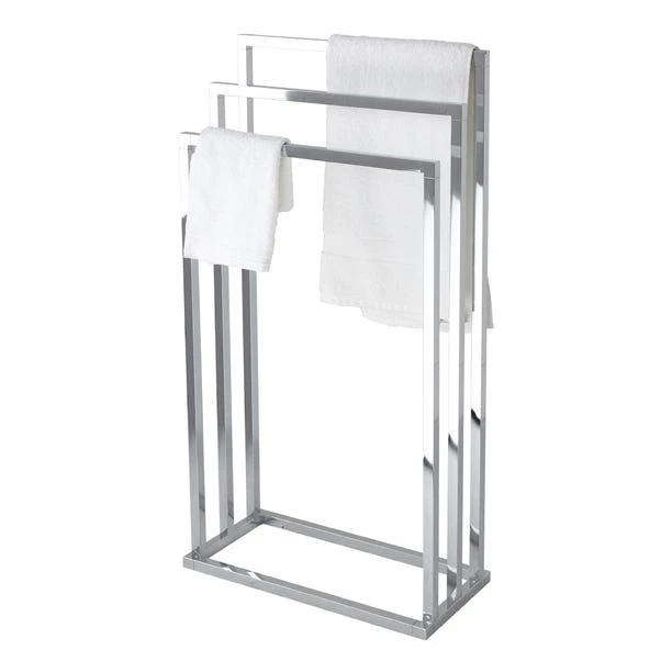 Lloyd Pascal Chrome 3 Rail Towel Stand 2 Lloyd Pascal Chrome 3 Rail Towel Stand - Image 2