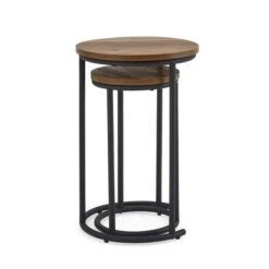 Dunelm Fulton Nest Of Tables Pine Effect -The Furniture Store 1000146591 alt03