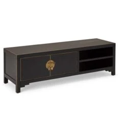 Dunelm Hanna Black Wide TV Stand -The Furniture Store 1000146593 alt04