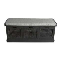 Dunelm Lucy Cane Charcoal Storage Bench -The Furniture Store 1000150474 alt02