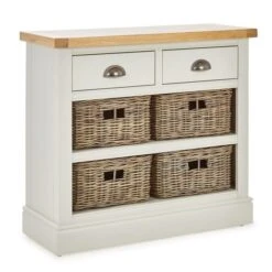 Dunelm Compton Ivory Console Table With Baskets -The Furniture Store 1000157740 alt02