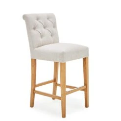 Dunelm Newbury Bar Stool Natural Linen -The Furniture Store 1000157975 alt02