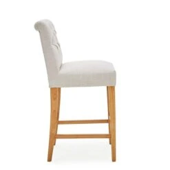Dunelm Newbury Bar Stool Natural Linen -The Furniture Store 1000157975 alt03