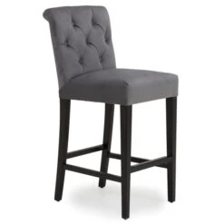 Dunelm Newbury Bar Stool Grey Velvet -The Furniture Store 1000157976 alt02
