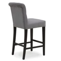 Dunelm Newbury Bar Stool Grey Velvet -The Furniture Store 1000157976 alt04