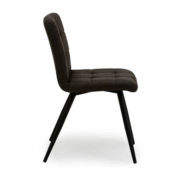 Dunelm Porter Set Of 2 Dining Chairs Grey Microsuede 5 Dunelm Porter Set Of 2 Dining Chairs Grey Microsuede - Image 5