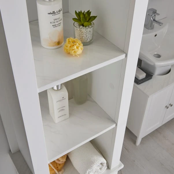 Lloyd Pascal Marble Effect Tall Cabinet 5 Lloyd Pascal Marble Effect Tall Cabinet - Image 5