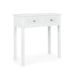 Dunelm Samira 2 Drawer Dressing Table, White 7 Dunelm Samira 2 Drawer Dressing Table, White -The Furniture Store 1000162526 alt02