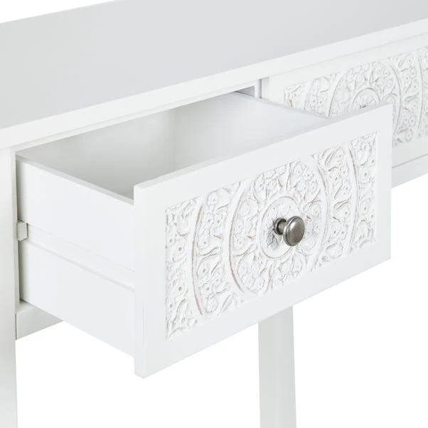 Dunelm Samira 2 Drawer Dressing Table, White 4 Dunelm Samira 2 Drawer Dressing Table, White - Image 4