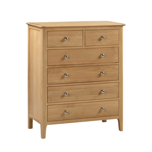 Julian Bowen Cotswold 6 Drawer Chest, Oak 3 Julian Bowen Cotswold 6 Drawer Chest, Oak - Image 3