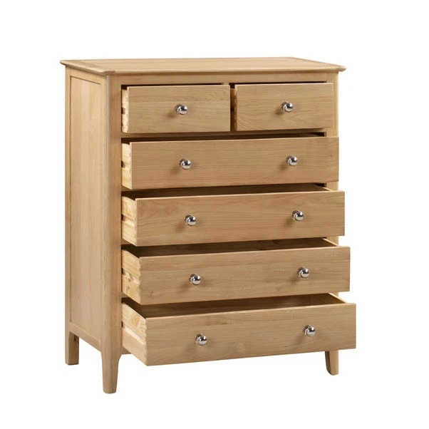 Julian Bowen Cotswold 6 Drawer Chest, Oak 5 Julian Bowen Cotswold 6 Drawer Chest, Oak - Image 5