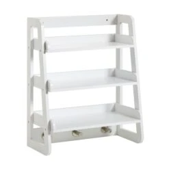 Lloyd Pascal Jasper White Wall Mounted Shelves With Chrome Hooks 7 Lloyd Pascal Jasper White Wall Mounted Shelves With Chrome Hooks -The Furniture Store 1000182100 alt02