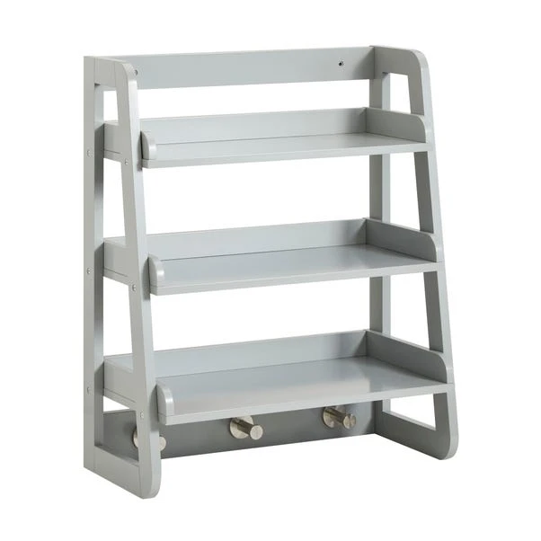 Lloyd Pascal Jasper Grey Wall Mounted Shelves With Chrome Hooks 3 Lloyd Pascal Jasper Grey Wall Mounted Shelves With Chrome Hooks - Image 3