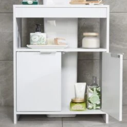 Lloyd Pascal Jaxon White Under Sink Unit With Open Shelf -The Furniture Store 1000182103 alt02