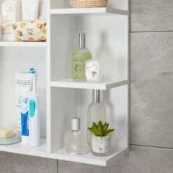 Lloyd Pascal Jaxon White Single Door Wall Cabinet With Open Shelves -The Furniture Store 1000182104 alt03