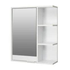 Lloyd Pascal Jaxon White Single Door Wall Cabinet With Open Shelves -The Furniture Store 1000182104 alt05