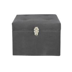 Dunelm Luxe Grey Velvet Storage Trunk 9 Dunelm Luxe Grey Velvet Storage Trunk -The Furniture Store 1000184653 alt03