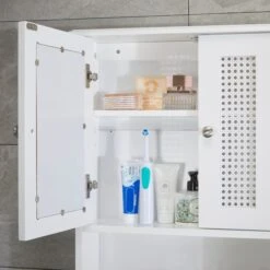 Lloyd Pascal Palermo Cane White Wall Mirror Cabinet -The Furniture Store 1000185508 alt03