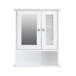 Lloyd Pascal Palermo Cane White Wall Mirror Cabinet -The Furniture Store 1000185508 alt04