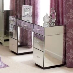 Dunelm Venetian 7 Drawer Dressing Table, Mirrored -The Furniture Store 30054110 alt03