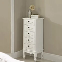 Dunelm Toulouse Tall 5 Drawer Chest, Ivory