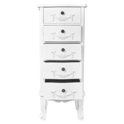 Dunelm Toulouse Tall 5 Drawer Chest, Ivory -The Furniture Store 30139829 alt03