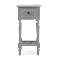 Dunelm Lucy Cane Grey Telephone Table