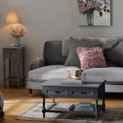 Dunelm Lucy Cane Grey Telephone Table -The Furniture Store 30267545 alt03