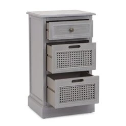Dunelm Lucy Cane 3 Drawer Bedside Table -The Furniture Store 30267546 alt03