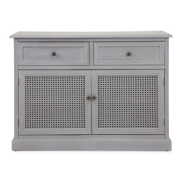 Dunelm Lucy Cane Grey Small Sideboard 2 Dunelm Lucy Cane Grey Small Sideboard - Image 2
