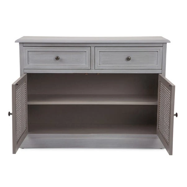 Dunelm Lucy Cane Grey Small Sideboard 4 Dunelm Lucy Cane Grey Small Sideboard - Image 4