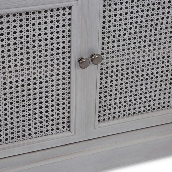 Dunelm Lucy Cane Grey Small Sideboard 6 Dunelm Lucy Cane Grey Small Sideboard - Image 6