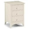 Julian Bowen Cameo 3 Drawer Bedside Table, Stone White & Pine