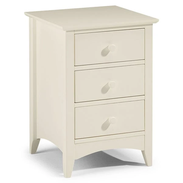 Julian Bowen Cameo 3 Drawer Bedside Table, Stone White & Pine 1 Julian Bowen Cameo 3 Drawer Bedside Table, Stone White & Pine