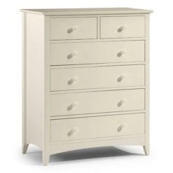 Julian Bowen Cameo 6 Drawer Chest, Stone White & Pine