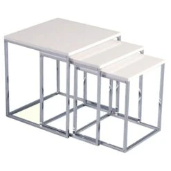 Seconique Charisma White High Gloss Nest Of Tables