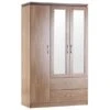 Seconique Charles Triple Wardrobe, Mirrored