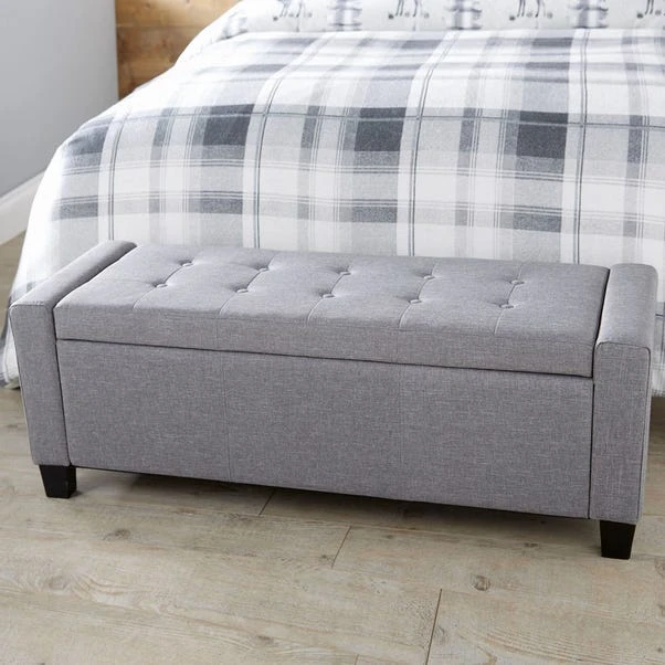 GFW Verona Upholstered Ottoman In Grey 1 GFW Verona Upholstered Ottoman In Grey