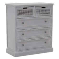 Dunelm Lucy Cane 5 Drawer Chest -The Furniture Store 30564783 alt04