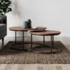 Dunelm Fulton Coffee Nest Of Tables Pine Effect