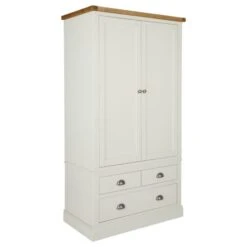 Dunelm Compton Double 3 Drawer Wardrobe, Ivory & Oak 8 Dunelm Compton Double 3 Drawer Wardrobe, Ivory & Oak -The Furniture Store 30605616 alt02
