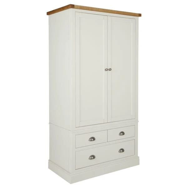 Dunelm Compton Double 3 Drawer Wardrobe, Ivory & Oak 3 Dunelm Compton Double 3 Drawer Wardrobe, Ivory & Oak - Image 3