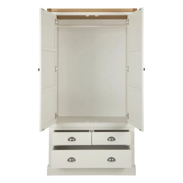 Dunelm Compton Double 3 Drawer Wardrobe, Ivory & Oak 4 Dunelm Compton Double 3 Drawer Wardrobe, Ivory & Oak - Image 4