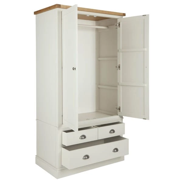 Dunelm Compton Double 3 Drawer Wardrobe, Ivory & Oak 5 Dunelm Compton Double 3 Drawer Wardrobe, Ivory & Oak - Image 5