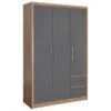 Seconique Seville Triple 2 Drawer Wardrobe