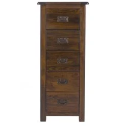 The Furniture Store 12 Core Boston Tall Slim 5 Drawer Chest, Pine