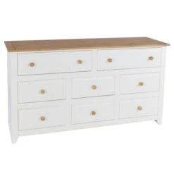 Core Capri 8 Drawer Chest, White &Pine