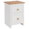 Core Capri Small 2 Drawer Bedside Table, White & Pine