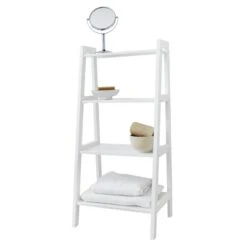 Lloyd Pascal White 4 Tier Ladder Shelving